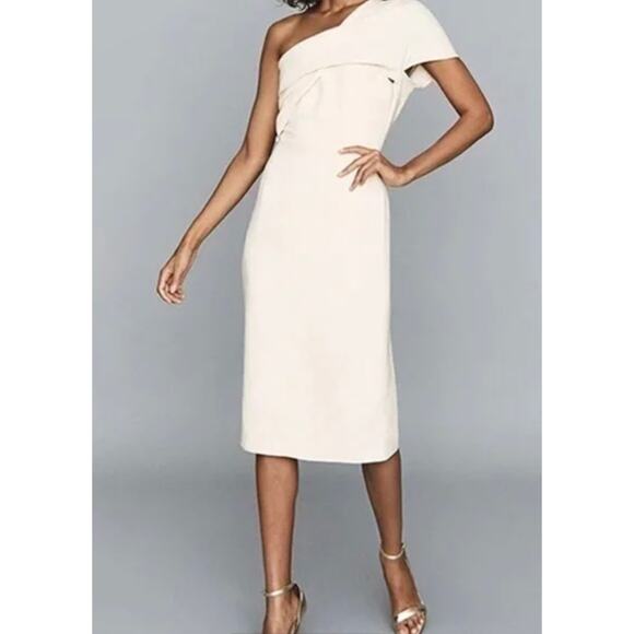 NWT Reiss Riana One-Shoulder Cocktail Dress Light Pink Women’s 4 | Retails $325 - Picture 1 of 7